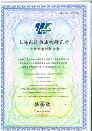 2019年上海东风研究所OEM证书